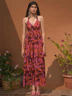 Jasmine Layered Halter Maxi Dress