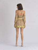 Moana Ruched Bustier & A-Line Mini Skirt Set (Earth)