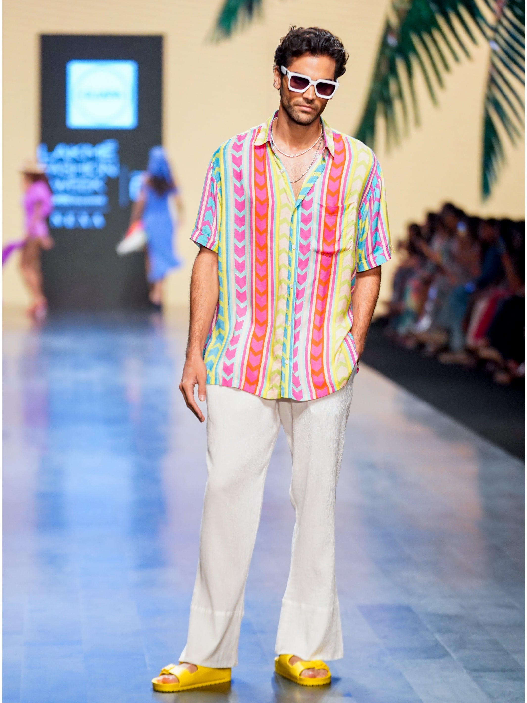 Juicy Cacti Hawaiian Shirt & White Pants